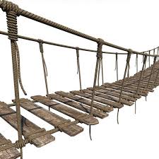 Rope Bridge 3d Model In 2020 Rope Bridge Wood Bridge Bridge