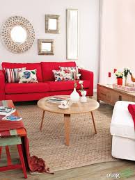 مکمل رنگ قرمز در دکوراسیون کدامند Red Couch Living Room Red Living Room Decor Red Sofa Living Room