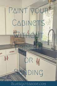 Last saturday, i was chatting with a friend about how to restore kitchen cabinets without sanding and varnishing and he told me his story. Kitchen Update Paint Your Cabinets Without Sanding Or Priming Part 2 Blue Agate Abode Painting Cabinets Diy Kitchen Remodel Painting Laminate Cabinets