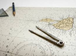 Nautical Chart Dividers Pencil Stock Image Image Of
