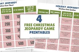 For 2 or more players ages 12 years and up, christmas trivia is a fun game that includes 1200 questions and answers with 4 categories on each card. 4 Fun Christmas Jeopardy Game Boards Free Printables