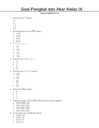 Materi matematika sma kelas 10 bentuk akar deserta bentuk pangkat dan akar 10 sma. Soal Pangkat Dan Akar Kelas 9