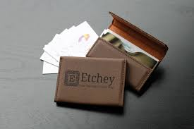 Your business card says a lot about you, so does the personalized card holder you keep it in. Buy Hand Crafted Custom Business Card Holder Bch Db Custom Business Logo Made To Order From Etchey Custommade Com