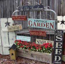 An Old Wire Gate Works Well For Displaying Our Handmade Signs For The Garden Season Like Us At Facebook Com Prophetbro Gartenschilder Gartendekor Gartentor