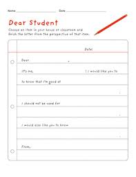 Dear Student Letter Template Worksheet Education Com