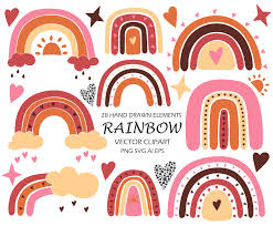 Download Rainbow Svg Boho Rainbow Clipart Bundle Rainbow Baby Svg Files For Commercial Use Pastel Rainbows Rainbow Clipart Hand Art Drawing Clip Art