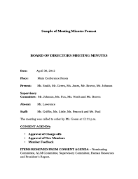 How to write board meeting minutes at startup companies. Sample Of Meeting Minutes Format Free Download