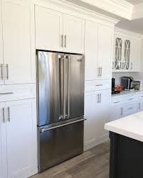 Shaker Style Kitchen Cabinet Surrounding A Viking Fridge With French Doors The Cabinets Are Shaker Kitchen Cabinets Shaker Style Kitchens White Shaker Kitchen