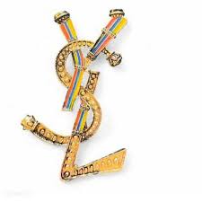ysl gold brooch