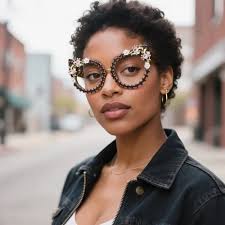 Purple Cat-eye Unique Gorgeous Rhinestone Custom Engraving Eyeglasses