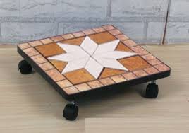 Diy mosaic ideas are very interesting and unique. Plant Roller Merano Mosaic 30cm Square 12026 Flower Stool Stool Flower Stand Dandibo Ambiente