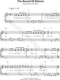 Simon And Garfunkel Hello Darkness My Old Friend Lyrics Simon Garfunkel The Sound Of Silence Sheet Music Easy Piano In D Minor Transposable Download Print Sheet Music Music Chords Piano Music For Kids