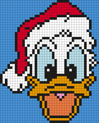 Christmas Donald Duck Square Grid Perler Bead Pattern Bead Sprite Disney Cross Stitch Patterns Disney Cross Stitch Pony Bead Patterns