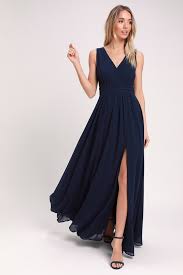 Thoughts Of Hue Navy Blue Surplice Maxi Dress Navy Blue Bridesmaid Dresses Navy Blue Maxi Dress Navy Bridesmaid Dresses