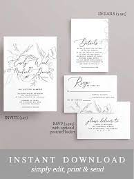 Floral Printable Wedding Invitation Instant Download Diy Etsy In 2021 Wedding Invitations Printable Templates Diy Printable Wedding Invitations Printable Wedding Invitations