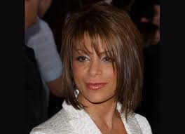 Paula Abdul's medium hairstyle with texturized layers