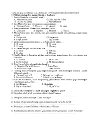 Dinasti abbasiyah mucul setelah runtuhnya daulah bani umayah setelah 92 tahun. Doc Soal Uts Mtsn Model Ski Nurhelmi Ahmad Academia Edu