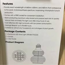 By contrast, the dissipation mechanism for the 3w led light from the other sellers is not upgraded accordingly hence the led lifespan is reduced and more prone to damage. Taotronics 36w Led Grow Light Tt Gl23 Furniture Home Living Home Decor Other Home Decor On Carousell