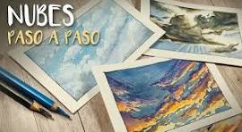 Nubes PASO A PASO en Lápices Acuarelables