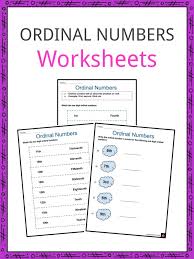 Ordinal Numbers Worksheets Summary Information Examples