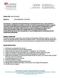 In depth accountant job description. Junior Accountant Job Description Loren Nancke