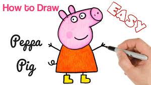 How To Draw Peppa Pig Cartoon Drawings For Kids Cartoon Drawing For Kids Cute Cartoon Drawings Cartoon Drawings