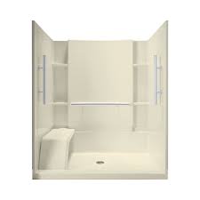 Sterling Accord Biscuit 4 Piece Alcove Shower Kit Common 36 In X 60 In Actual 36 In X 60 In Lowes Com Alcove Shower Kits Shower Stall Shower Inserts