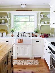 19 Green Color Schemes That Prove This Fresh Hue Goes With Almost Everything Small Country Kitchens Kitchen Cabinet Styles Country Kitchen Designs