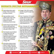 Baginda dilantik sebagai sultan kelantan di bawah peruntukan artikel 23a perlembagaan negeri (bahagian 2). Sinar Harian Biodata Sultan Muhammad V Berita Penuh Di Facebook