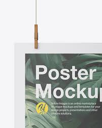Download Matte A2 Poster Mockup In Stationery Mockups On Yellow Images Object Mockups PSD Mockup Templates
