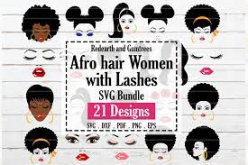 Download Afro Hair Women Bundle Svg Black Woman Faces Eyelashes Svg 644559 Cut Files Design Bundles