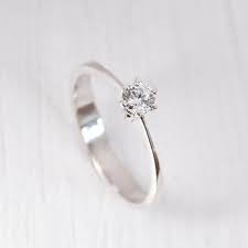 Womens Simple Minimalist Ring Dainty Silver Ring Solitaire Etsy Silver Rings Simple Pretty Wedding Rings Silver Wedding Rings