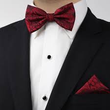 As long as they are tasteful, ties are a great accessory and really make a difference to your suit. Wine Red Paisley Bow Tie Set Etsy In 2021 Bow Tie Set Burgundy Bow Tie Tuxedo For Men