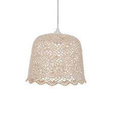 Suspension Corep Esther Creme L 25 X H 20 Cm Lampe Crochet Suspension Castorama