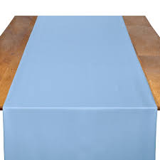 Light Blue Lamour Table Runner Linen Rentals Wedding Table Linen Runners Chair Covers Bbj Linen In 2020 Tablecloth Sizes Wedding Table Linens Types Of Lighting