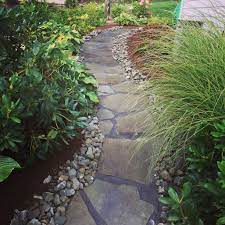 Flagstone Patio In Side Yard Shade Garden Jalan Setapak Jalan