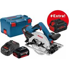 Bosch Professional 06016a2100 Gks 18 V 57g Scie Circulaire Sans Fil Avec 2 Batteries 5 0 Ah Outillage Electroportatif Scies