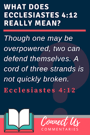 A cord of three strands is not easily broken. Ecclesiastes 4 12 Meaning Of A Cord Of Three Strands Connectus