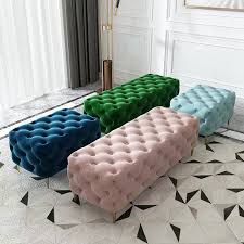 Ottomans and benches can add a lot of style and functionality to any room. U Best Modern Design Rectangle Ottoman Tufted Soft Velvet Ottoman Bench Unique Elegant Chesterfield Ottoman Stool Living Room Sofas Aliexpress