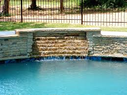 Pool Waterfalls Swimming Pool Drystack Stone Veneer Waterfall Keller Texas Pool Waterfall Swimming Pool Waterfall Pool Images