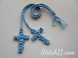 I used a #10 thread yarn and 1.50 mm hook to make this pretty delicate cross. Free Crochet Cross Bookmark Crochet Bookmark Pattern Crochet Bookmarks Free Patterns Crochet Bookmarks