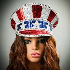 July 4 USA Costume Men Women Party Festival Hat Uncle Sam Burning Man  Military