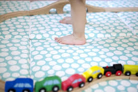 Organic Baby Floor Play Mat Tiles With Baby And Train Baby Floor Mat Organic Cotton Baby Baby Play Mat
