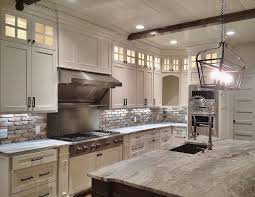 Farmhouse Kitchen White Kitchen Shiplap Ceiling Transitional Farmhouse Old Chicago Brick Backsplash Trendy Farmhouse Kitchen Brick Kitchen Tuscan Kitchen