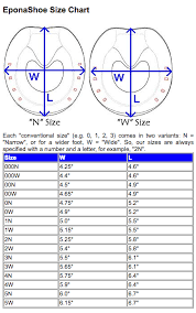 eponashoe sizing chart