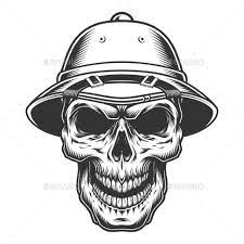 Skull In The Safari Hat Safari Hat Skull Illustration Vintage Tshirt Design
