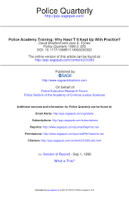Pdf Police Academy Training Why Hasnt It Kept Up With