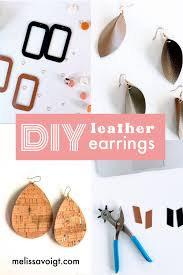 I got my faux leather from hobby lobby in the ribbon section. Diy Leather Earrings Melissa Voigt