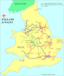 The varied coastline of wales measures about 600 miles (970 km). England Wales Waterways Map