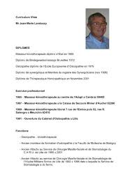 Curriculum Vitae Landouzy Symposium D Osteopathie De Nice